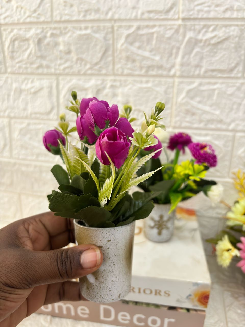 Miniature Potted Flower Decor Image