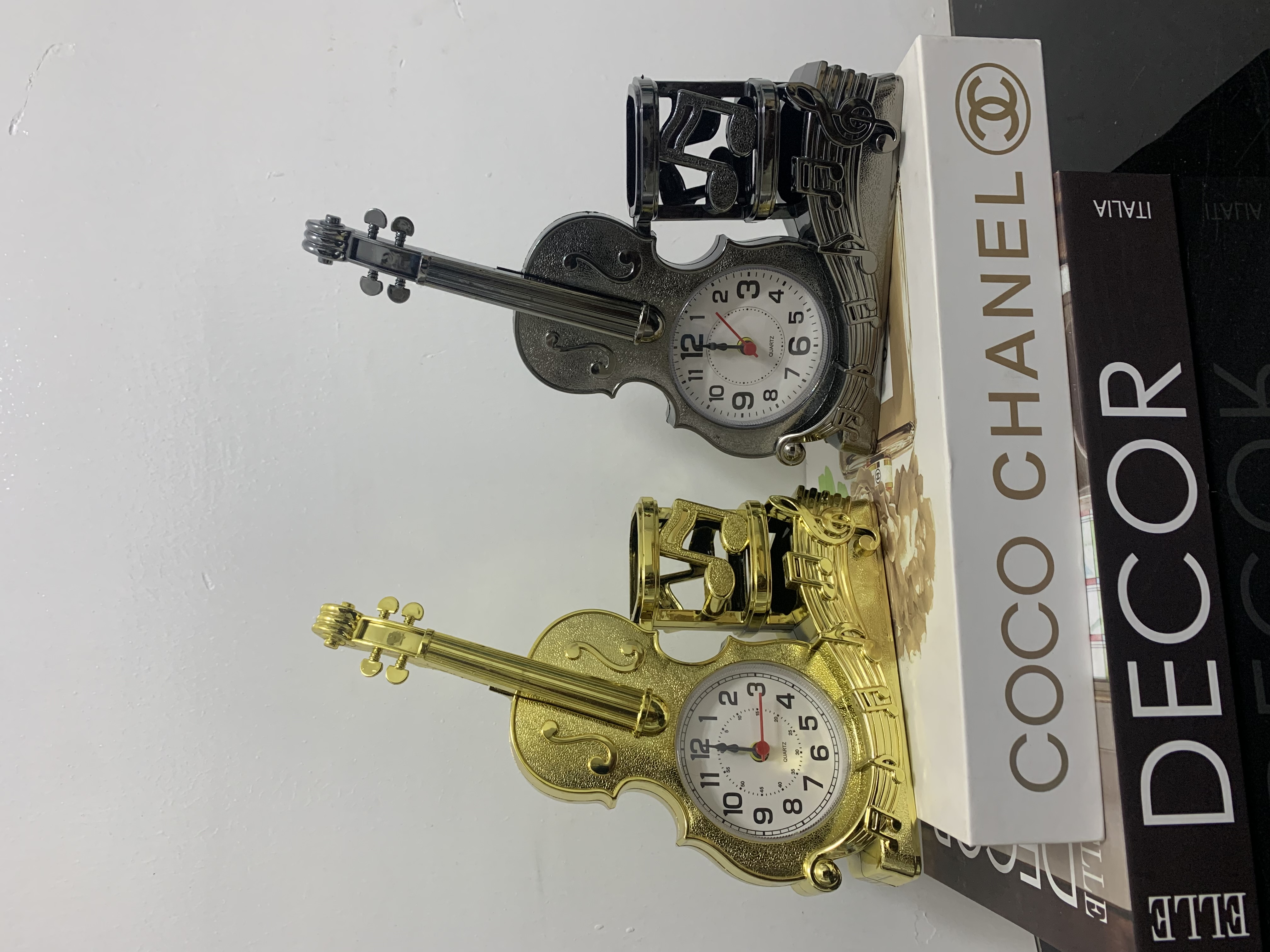 Guitar + Pen Holder Alarm Clock Image