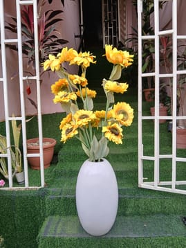 Artificial Sunflowers In Fibre Planter image