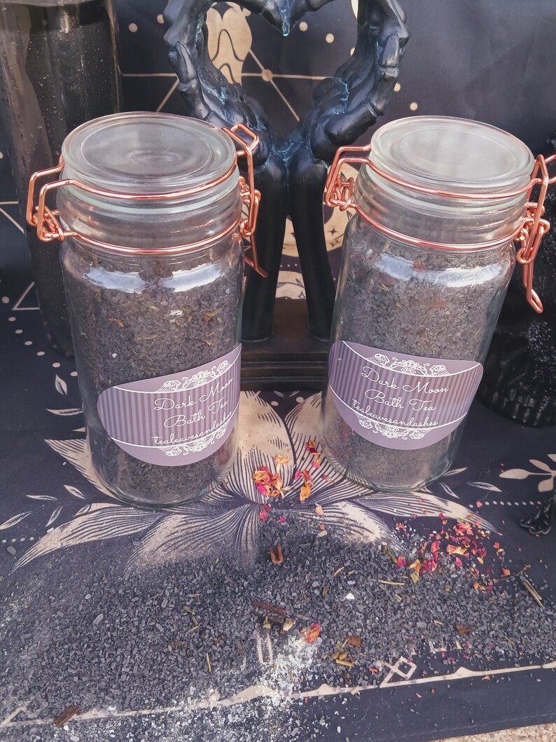 DARK MOON BATH TEA | DARK MOON RITUAL BATH | NEW MOON BATH SALT image