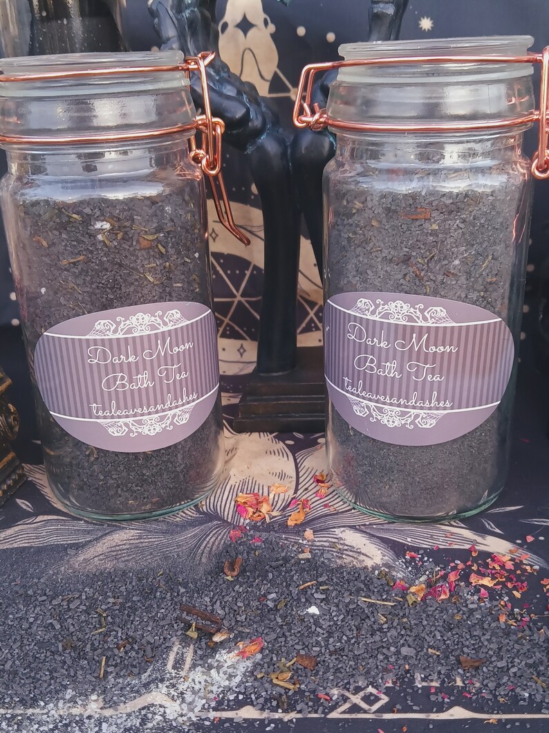DARK MOON BATH TEA | DARK MOON RITUAL BATH | NEW MOON BATH SALT image