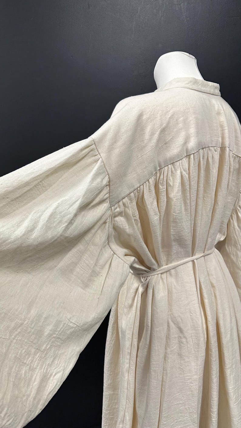 Cloak and Tunic Buttercream Hooded, Wizard Costume, Sorcerer Robe, Magic Cloak, Men & Women image
