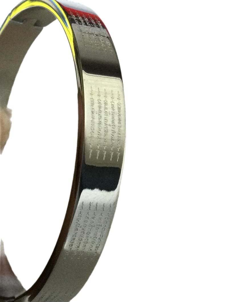 Rare 5 Row Mantra Yant Stainless Wristband Bracelet / Top Powerful Lucky and money drawing Bangle / image