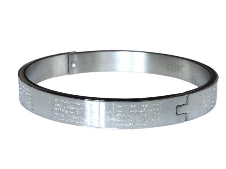 Rare 5 Row Mantra Yant Stainless Wristband Bracelet / Top Powerful Lucky and money drawing Bangle / image
