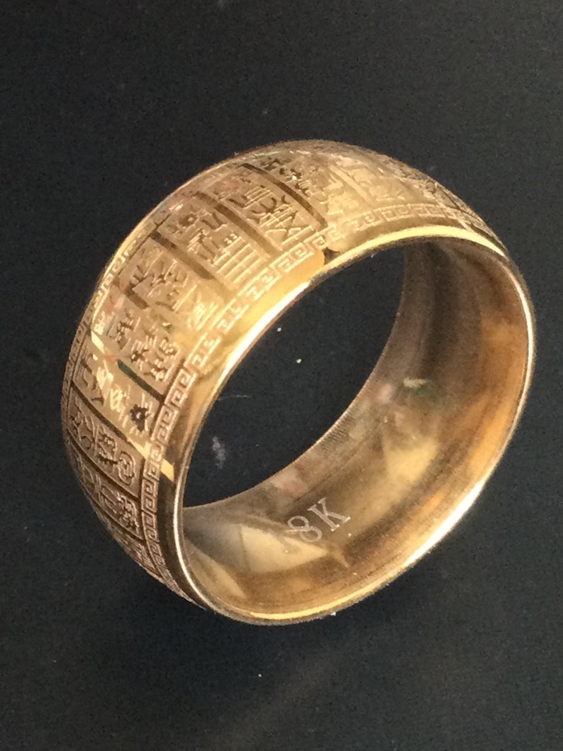 Gold 18K Hataisutta Magic Letters Powerful Ring / Blessed Lucky Talisman for Success / Sacred Protective Power Thai Amulet / Holy Gifts. image