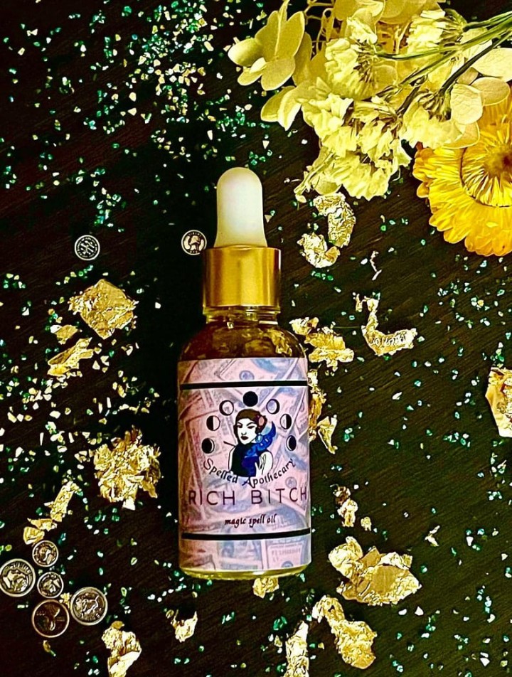 RICH BITCH Spell Jar & Ritual Oil | Money, Luxury, Wealth Spells | Glamour and Sex Appeal Magick | Hoodoo Oils image