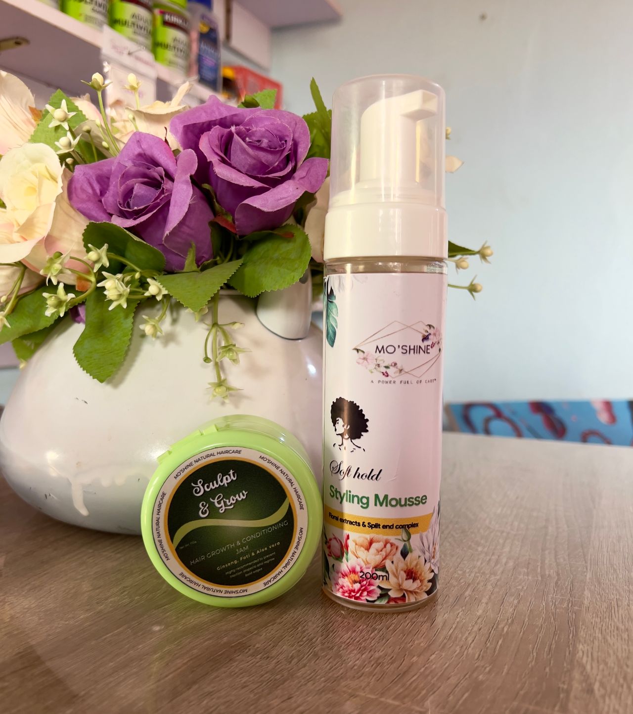 Sculpt and grow jam + Soft hold styling mousse image