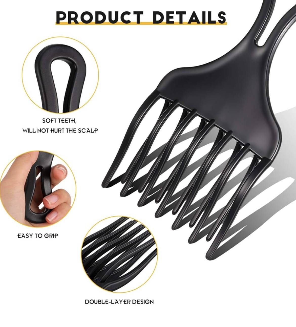 Double teeth Afro Pick Comb
