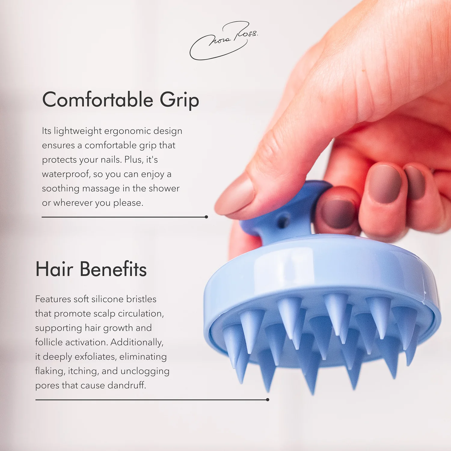 Scalp Massager with Soft Silicone Bristles
