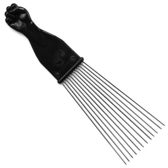 Afro hair fan pick image