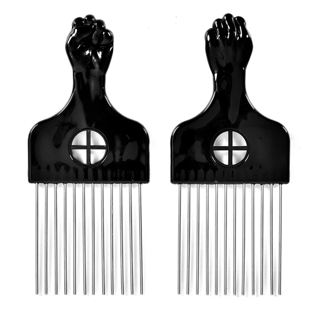 Afro fist Hair Pick, Hair Comb, Metal Pick Comb image
