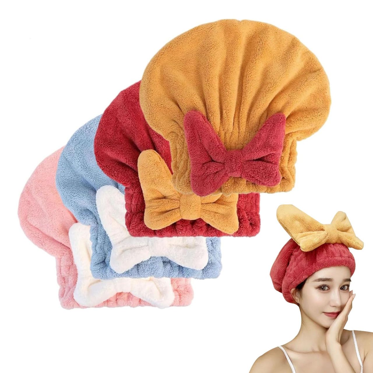 Super absorbent hair towel cap image