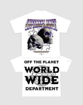 OFF THE PLANET SKULL SHIRT WHITE image