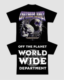 OFF THE PLANET SKULL SHIRT BLACK image
