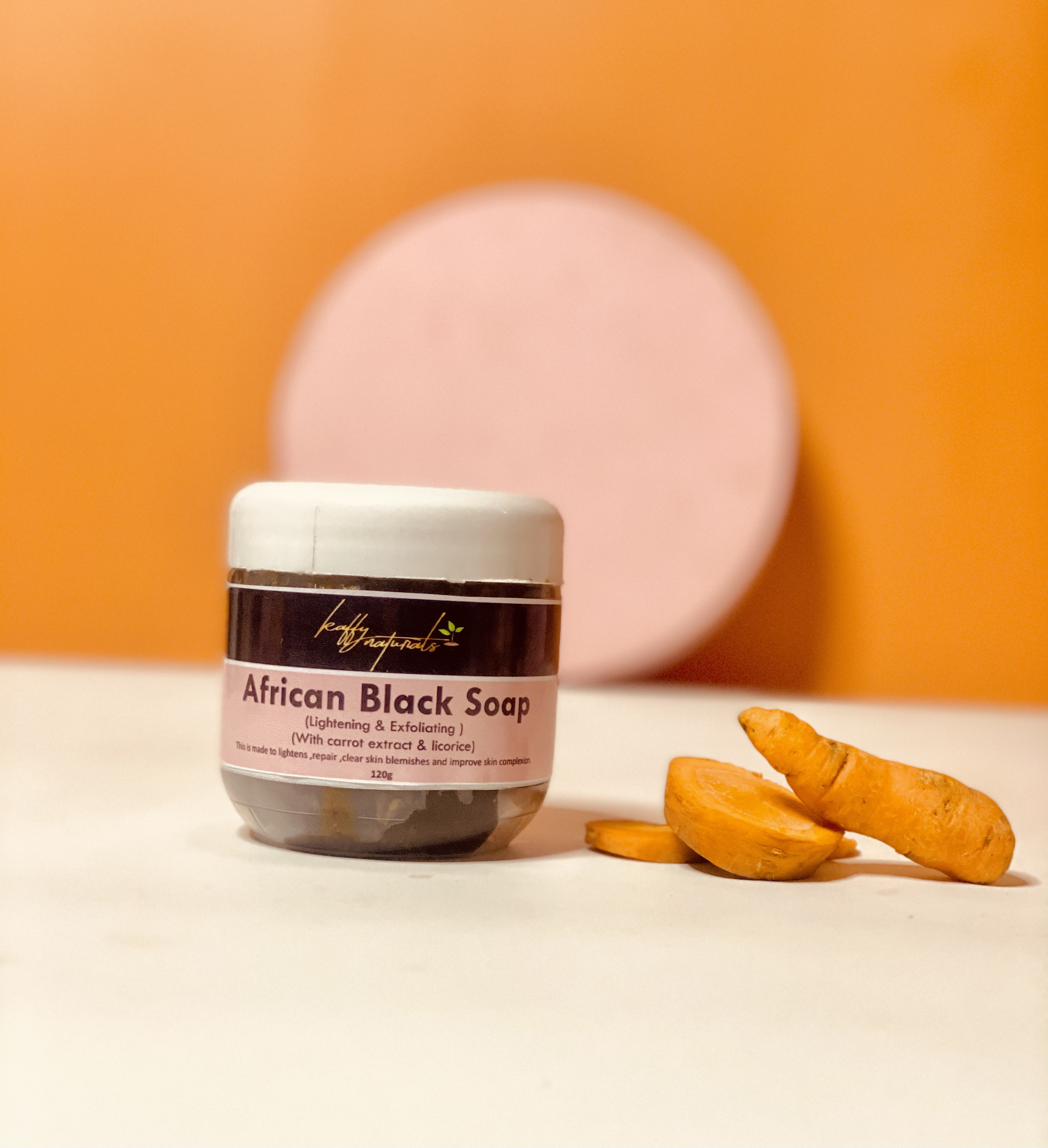 African black soap with carrot 🥕 (lightens naturally)