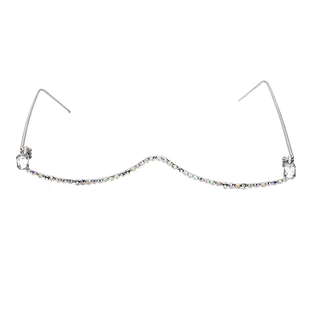 Luxury Diamond Half Frame Lensless glasses Image