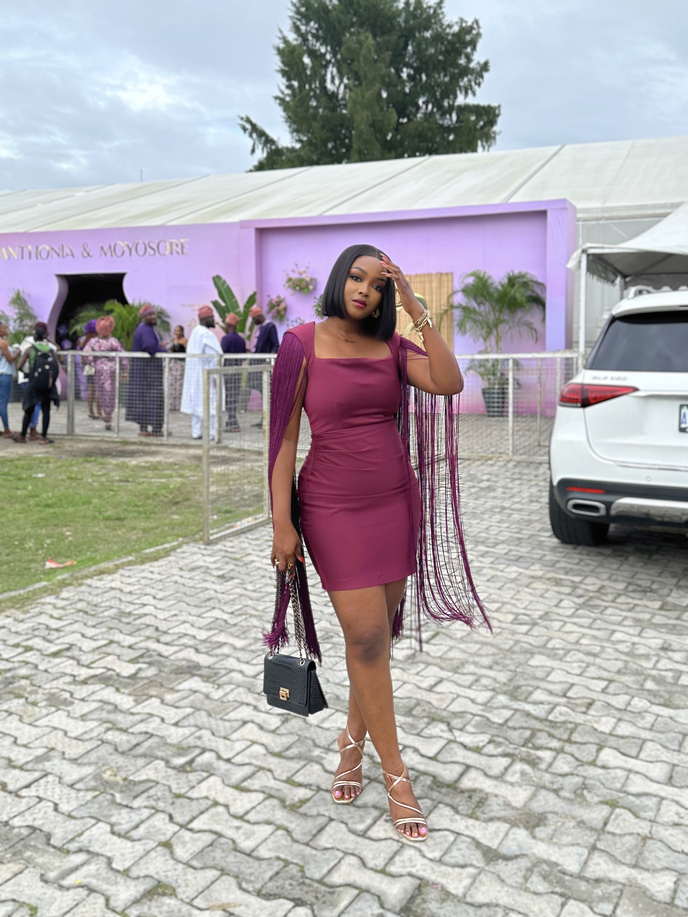 Joyce fringe sleeve dress
