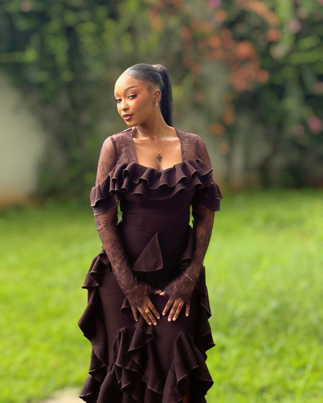 Valerie lace sleeves dress image