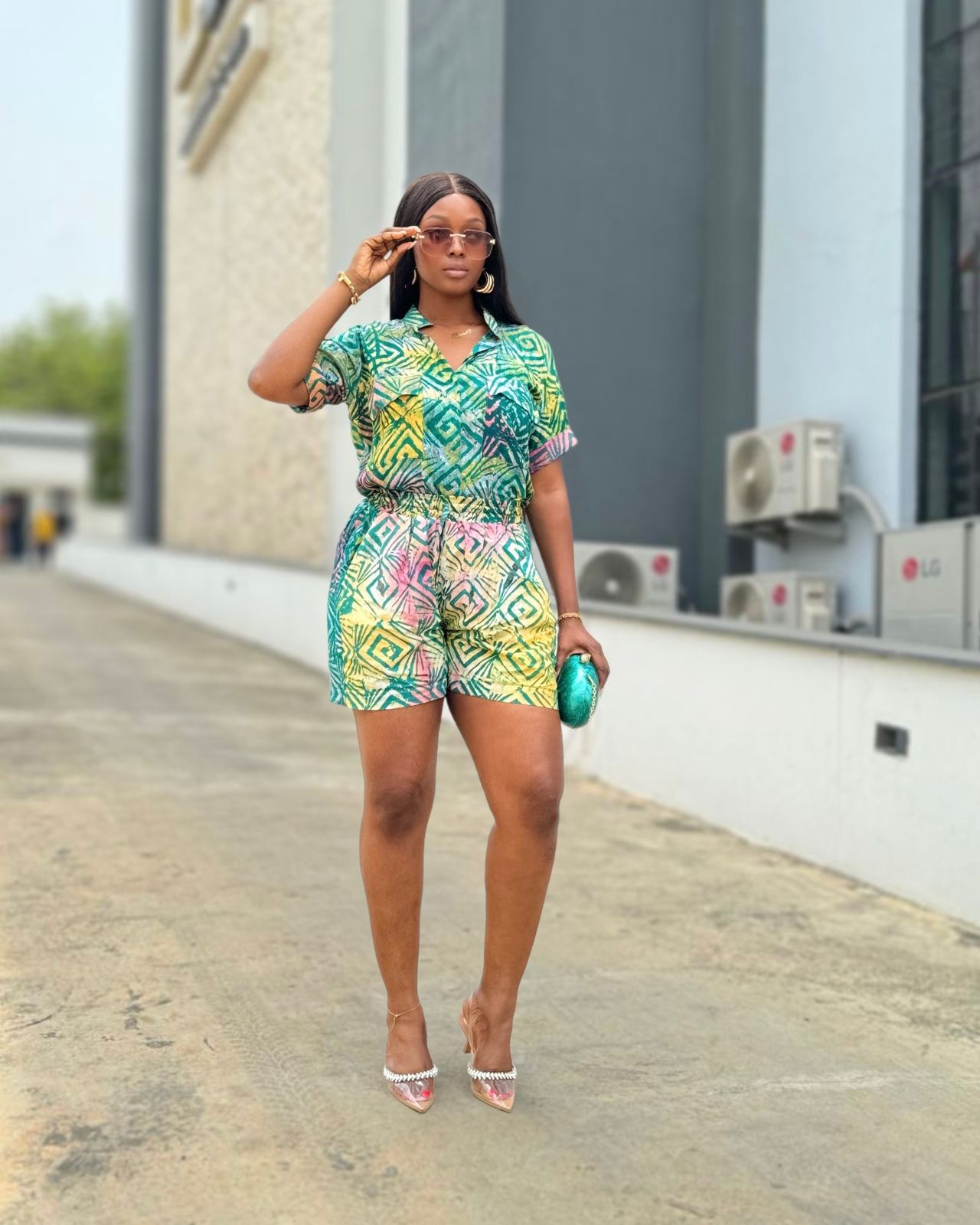 Terra adire shorts set