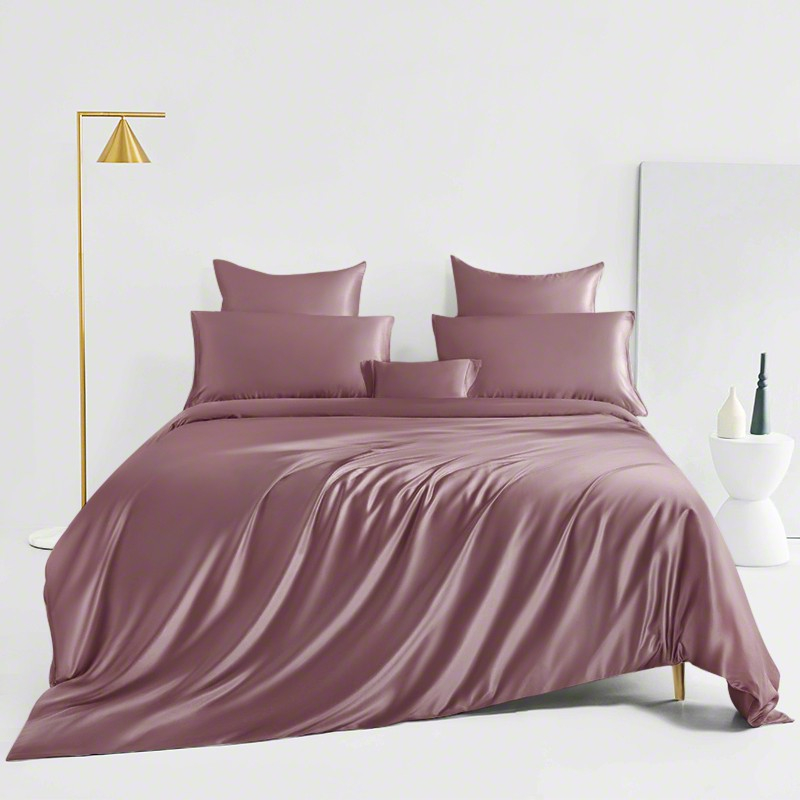 St. Charles Egyptian Silk 6 Piece Bedding Set — Dusty Rose