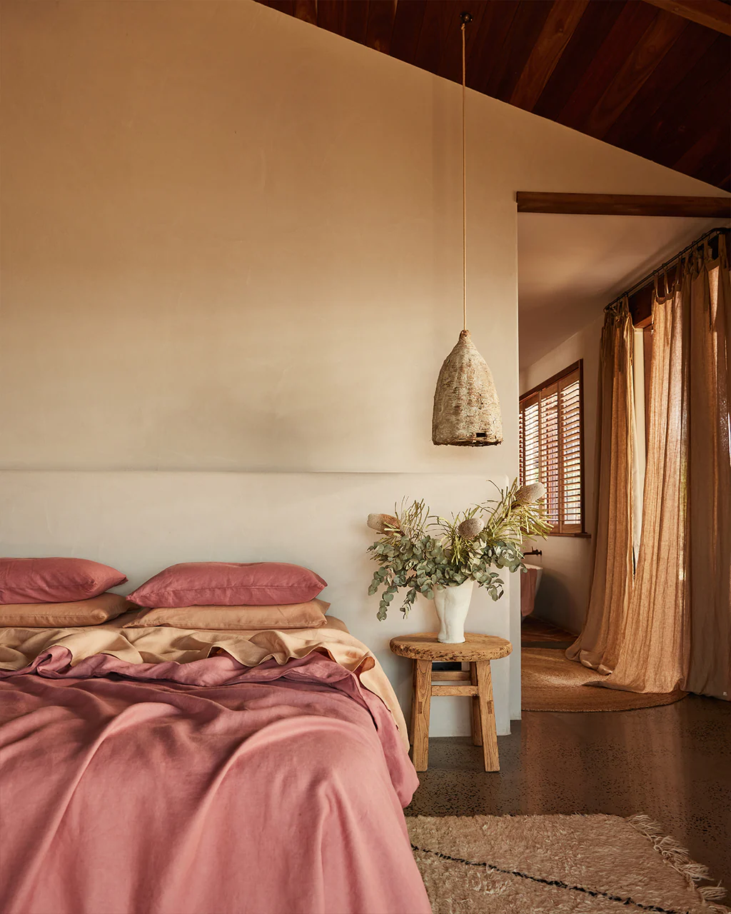 Roxanne X Salmon —6 piece Egyptian Cotton Percale Duvet Cover Set image