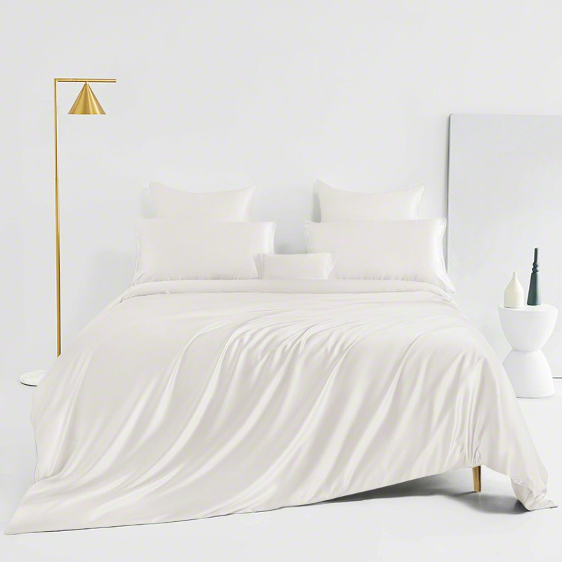 White — St Charles 6 Piece Egyptian Silk Bedding Set image