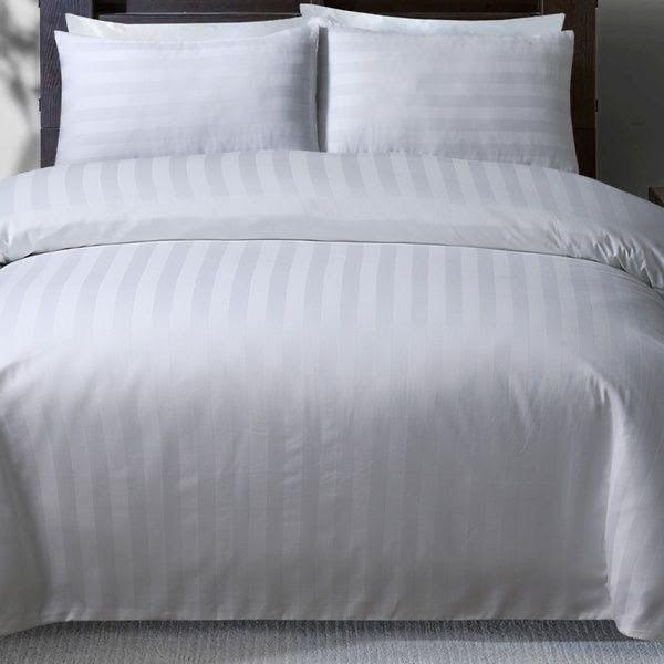 6 piece Royal Damask Striped Cotton Duvet Cover Set image