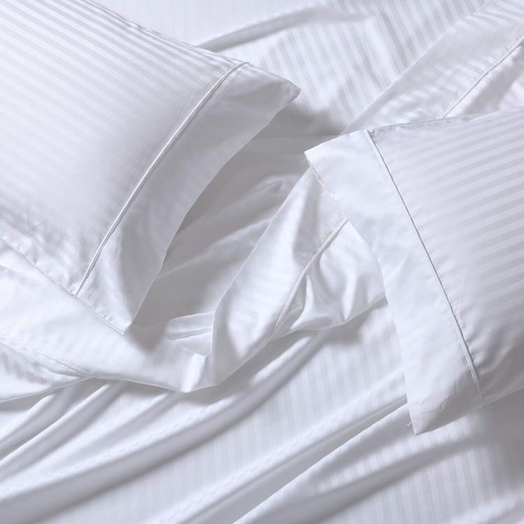 6 piece Royal Damask Striped Cotton Duvet Cover Set image