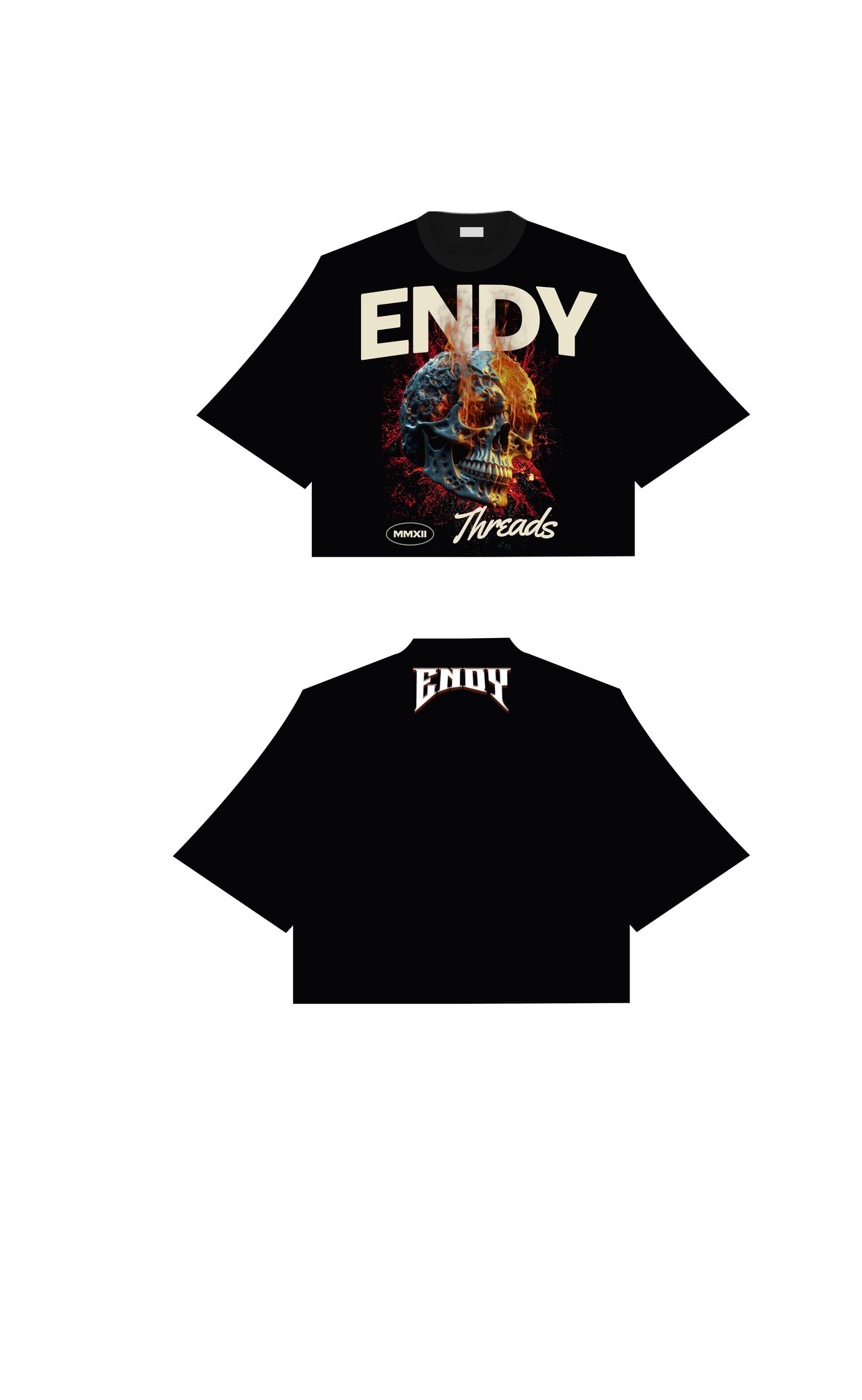 BURNING SKULL TEE image