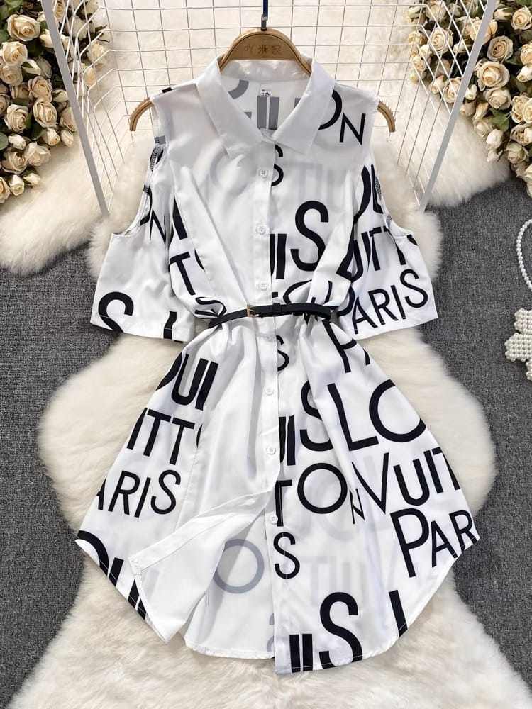 Up to trouble shirt dress & belt SDZZ771 image