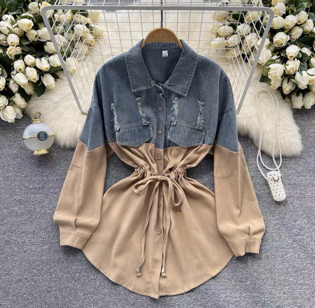 Dang distressed denim shirt SDZZ586 image