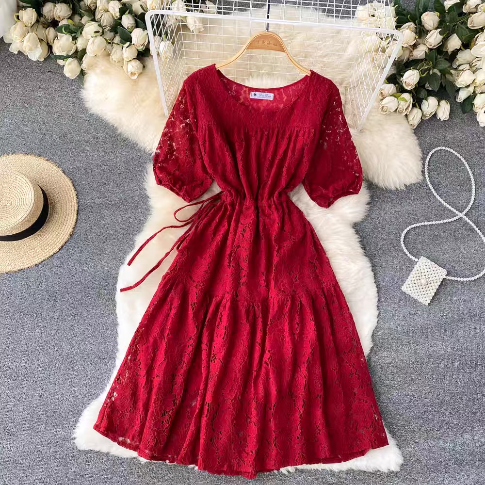 Weekend is my fav day lace mini dress CD36