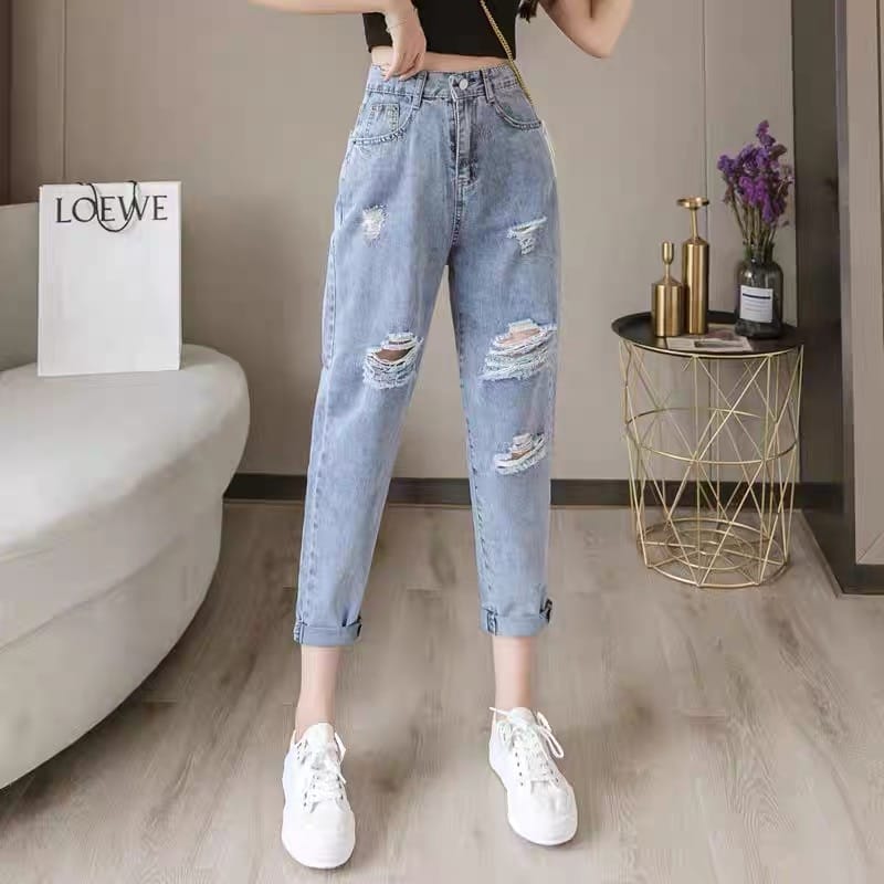 Spaced out ripped boyfriend jeans JDZZ139 image