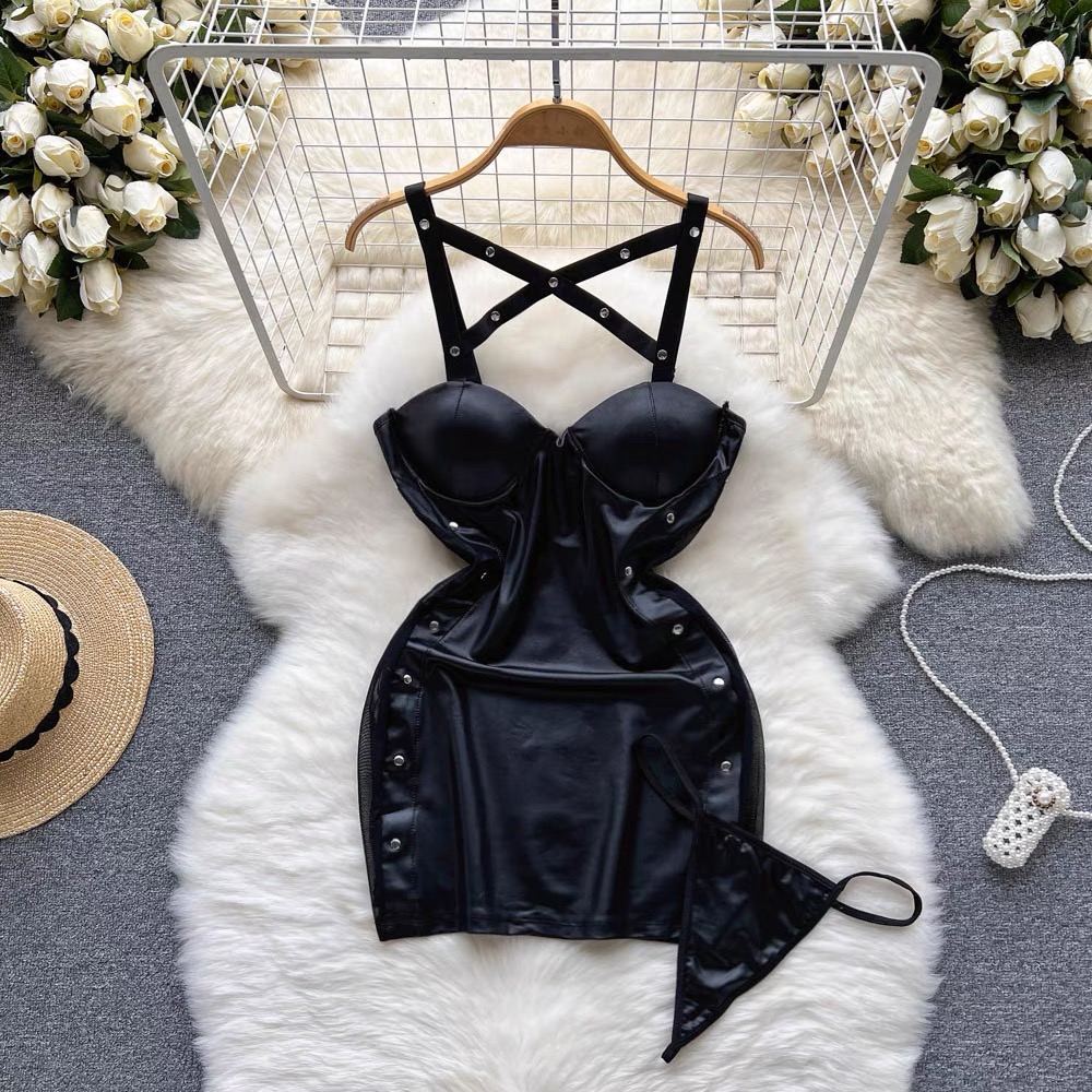 Last kiss leather gown & panties  CBC32