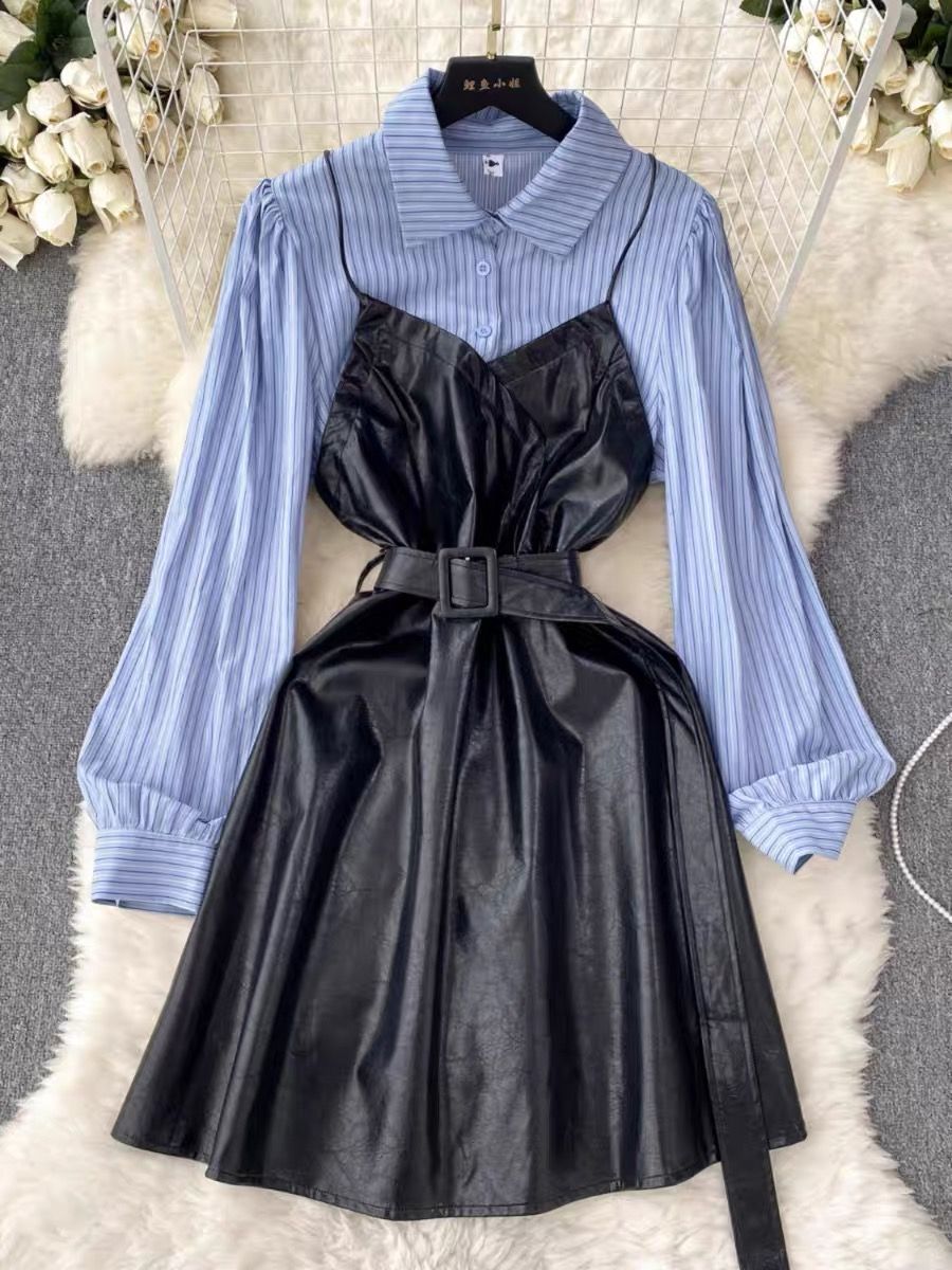 Stylish moment leather dress set FD317 image