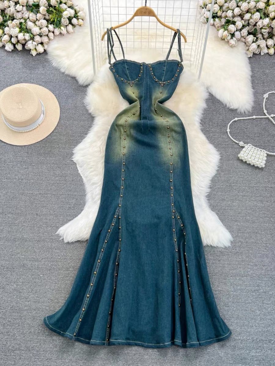 I want it my way tinted denim dress DD27 image