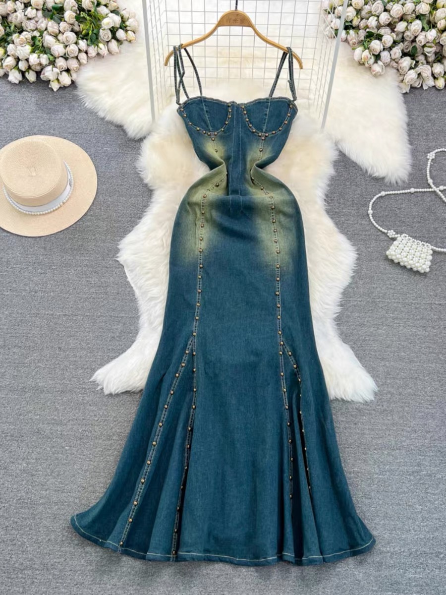 I want it my way tinted denim dress DD27
