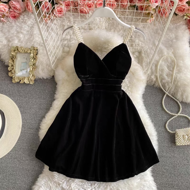 Treating my self mini velvet dress CD166 image
