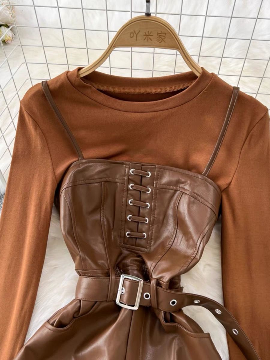 Hot bebe leather dress FD274 image