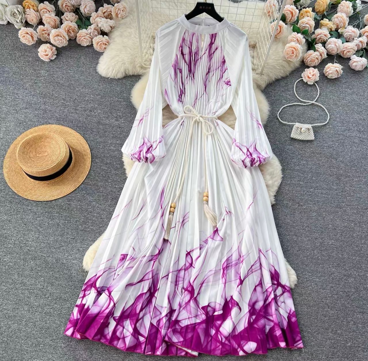 Wedding guest print dress CD522 image
