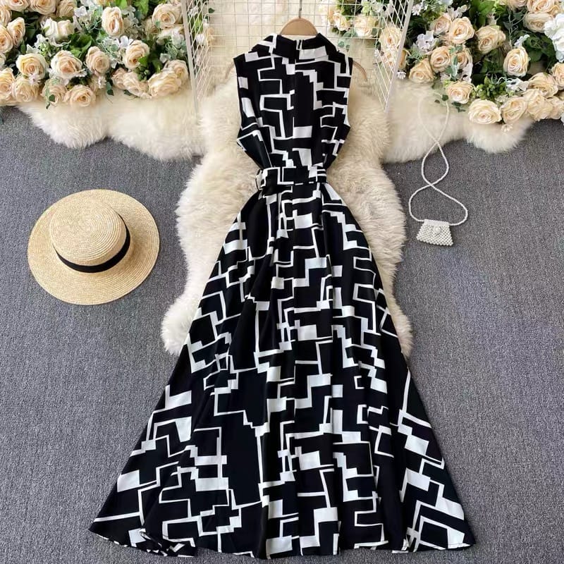 Formal dinner print dress CD112 image