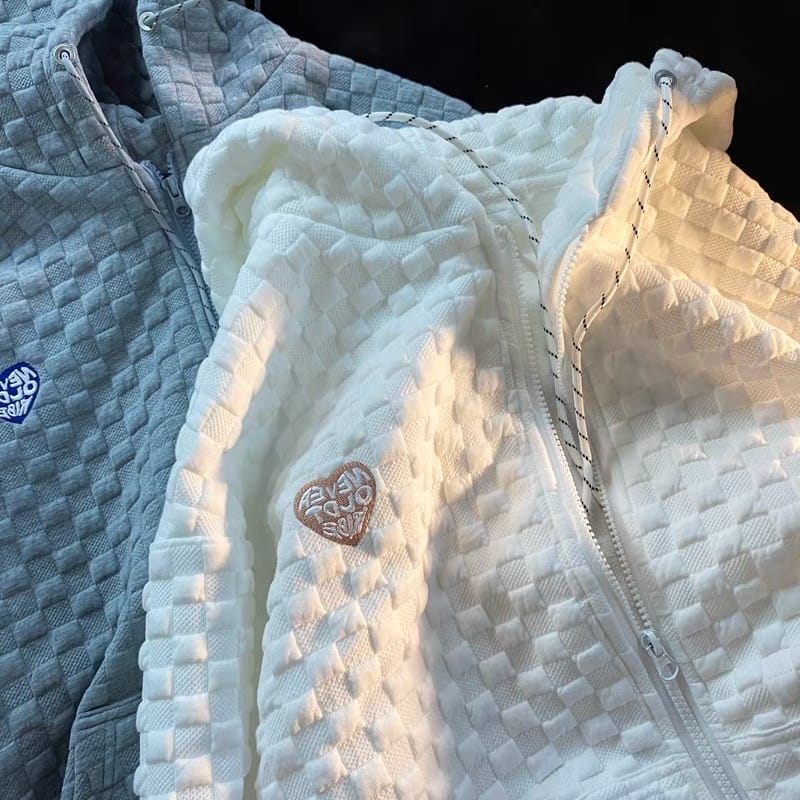 Too much comfort checkered hoodie SSZZ235 image