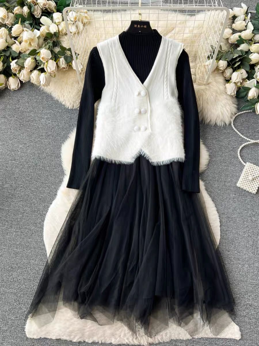 One more vacay sweater dress & waist coat KD138 image