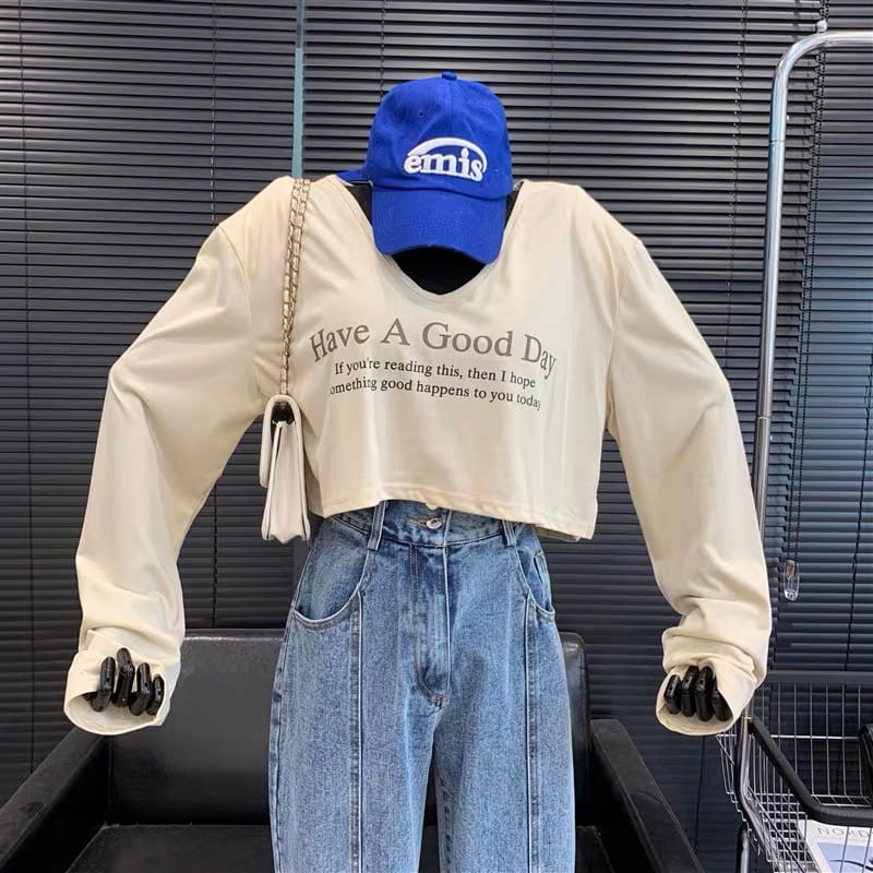 Have a good day crop top image