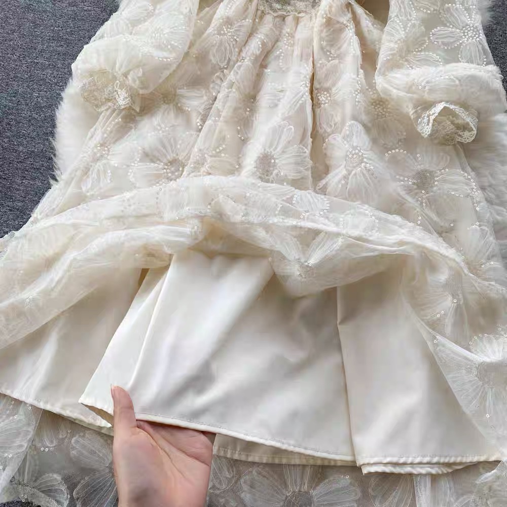 Royally tied beige dress FD62 image