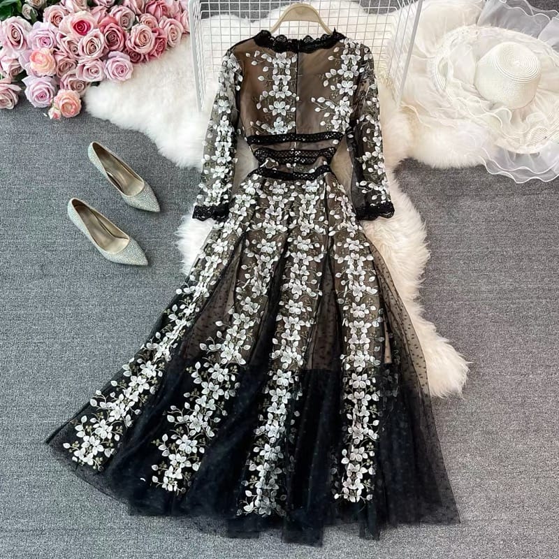 The party fav floral mesh dress EVD5 image