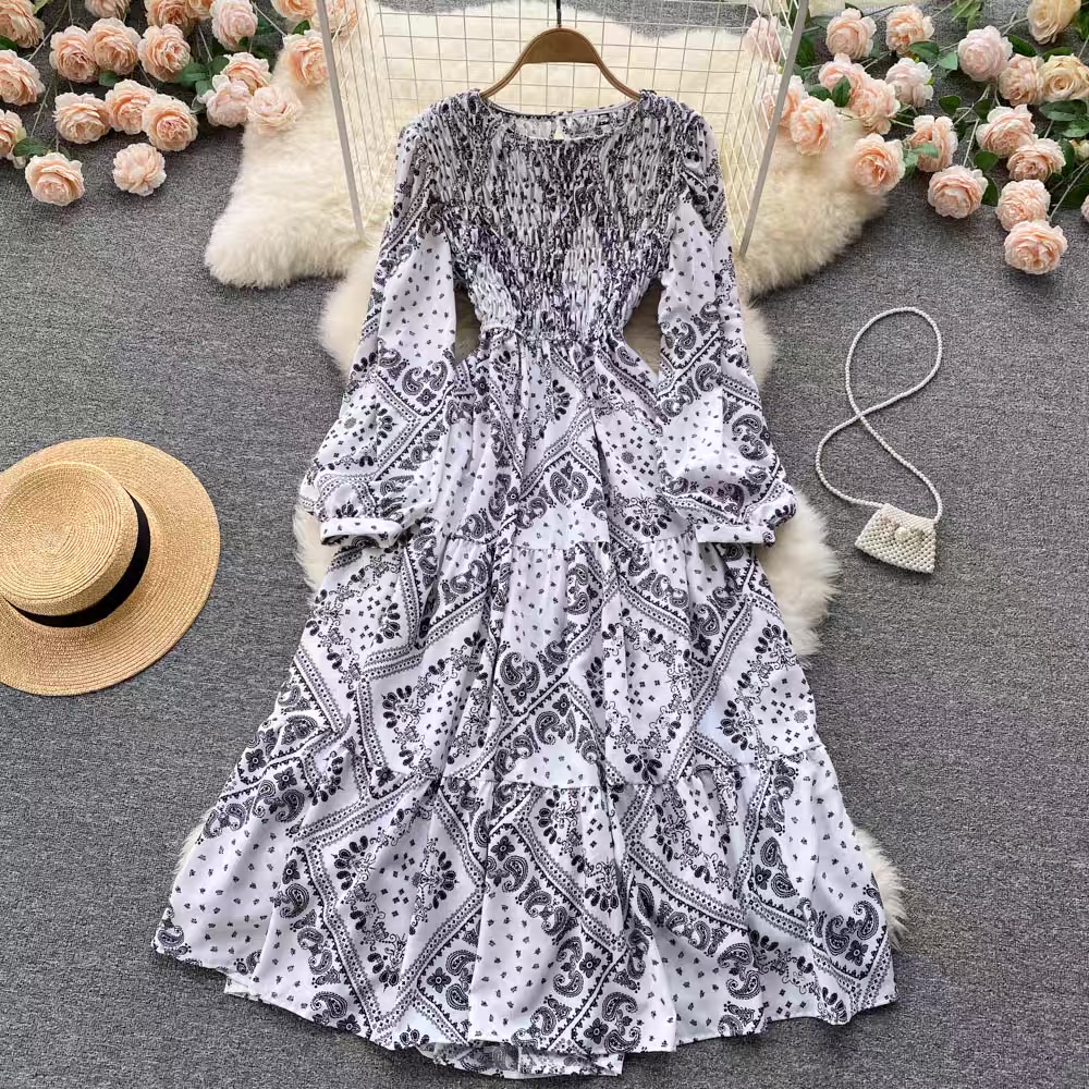 Brunch date print gown CD128