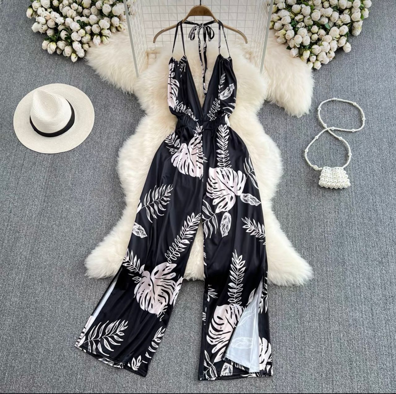 Afternoon tea halter jumpsuit JRZZ474 image