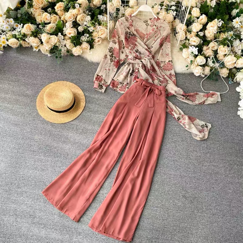 Gemini vibes floral two piece set TPZZ142 image