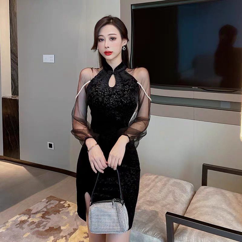 Money moves velvet dress FBC71